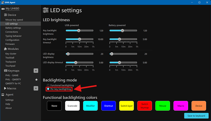 Per-key Backlighting